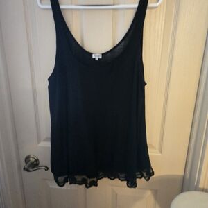 Kismet Black Lace Trim Tank Top